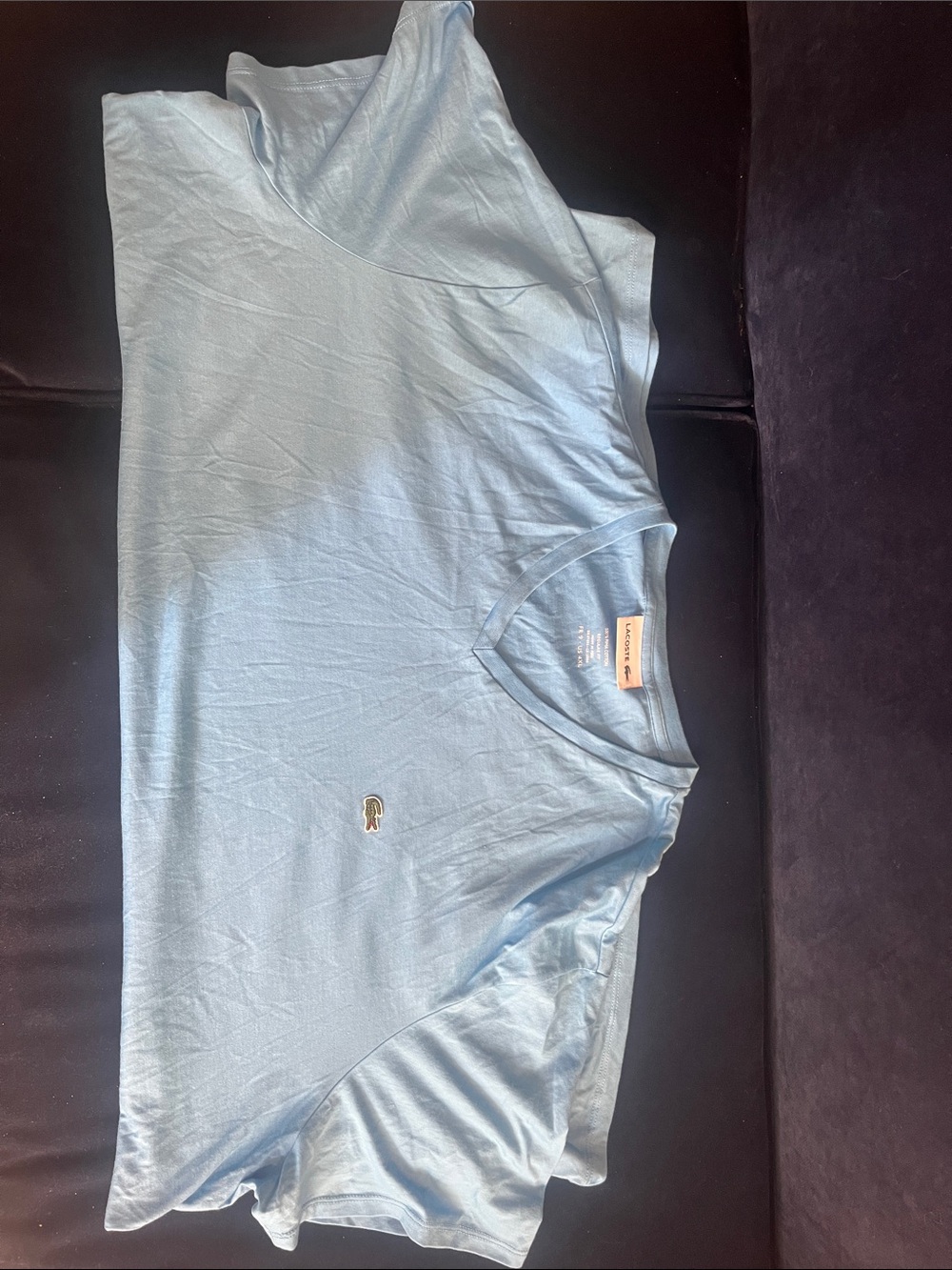 Lacoste Light Blue V-Neck Short Sleeve Tee